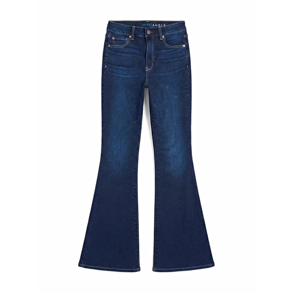 American Eagle Women's Curvy High Rise Flare Jeans Size 4 Dark Wash Stretch